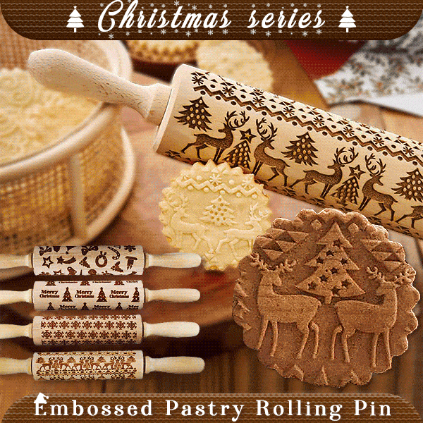 Christmas Embossed Pastry Rolling Pin