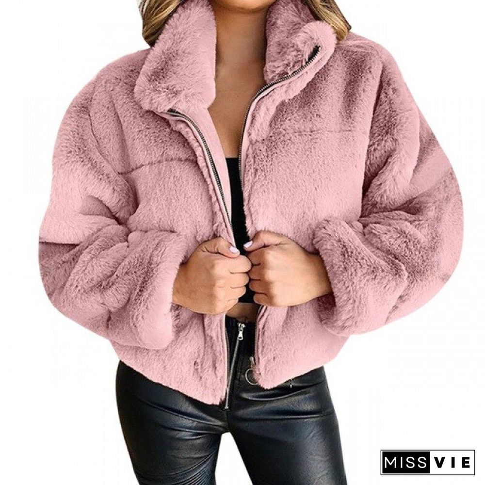 Winter Fleece Sweatershirt Sherpa Fleece Oversized Long Fluffy Autumn Winter Warm Wear Female Y2K Cropped Hoodies Overcoat