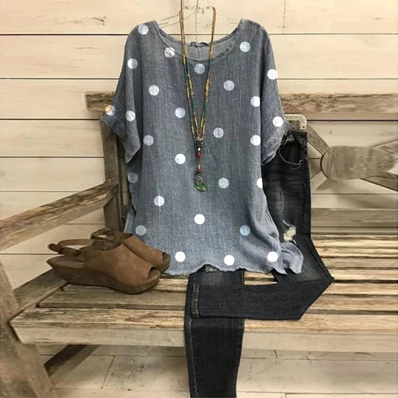 wearshes Polka Dot Short Sleeve Crewneck T-Shirt