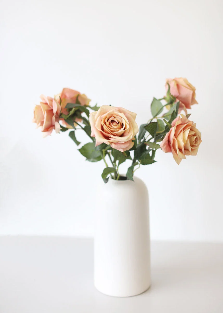 Pink Mauve Silk Rose Flower - 21.5"