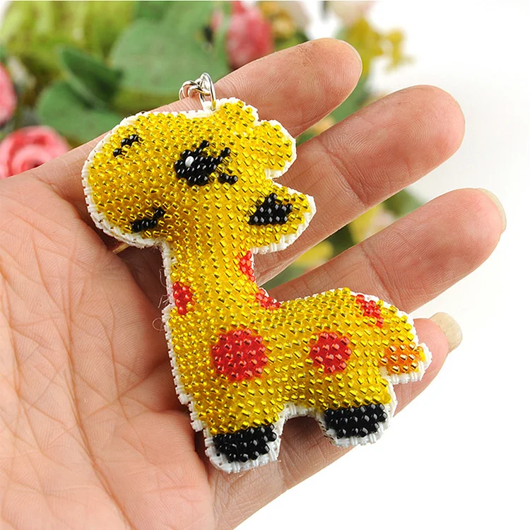 Bead Embroidery Keychain Giraffe - Main Image