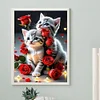 Diamond Painting-DIY Full Round Drill Flower Cat