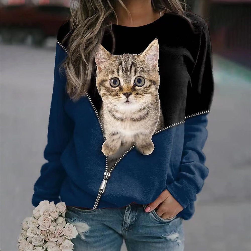 Women's T-shirts Cotton Pullover 3d PrintStreet Fashion Oversized Sweatshirt