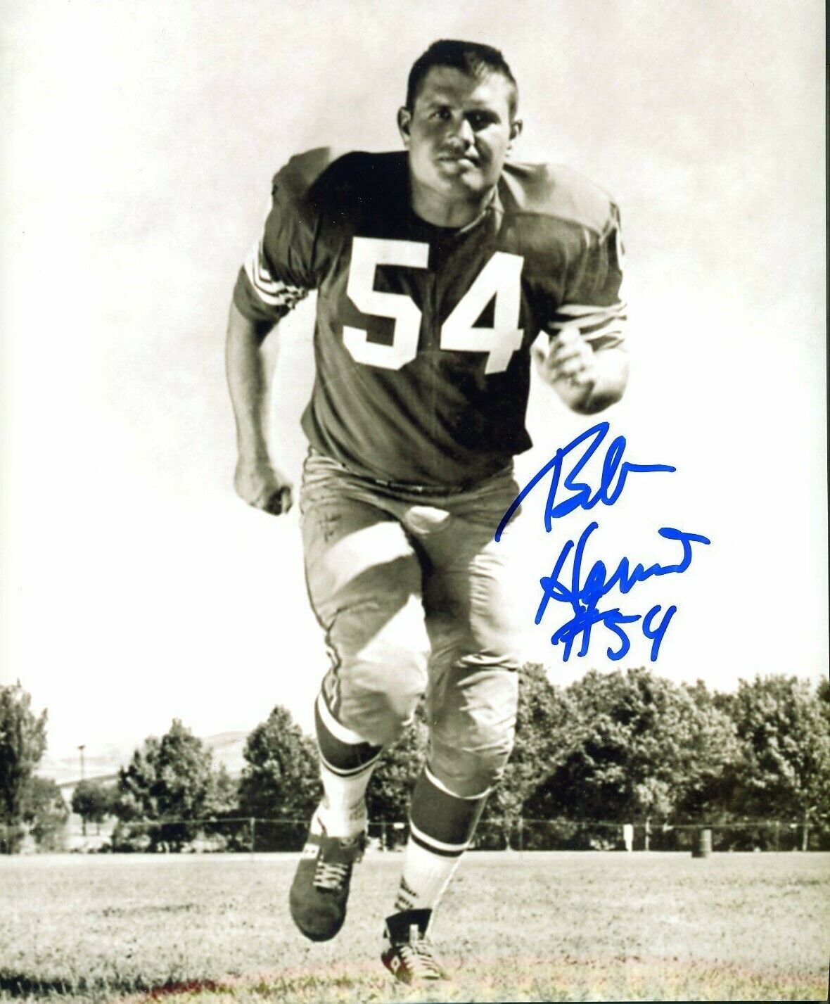 Bob Harrison autographed 8x10 San Francisco 49ers In Person B&W #2