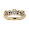 14K Yellow Gold Heart Shaped Lab Gems Bezel Half Eternity Ring Everyday Essential