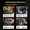 Mini Bicycle Tire Pump With Pressure Gauge And Professional Tail Light, 120 PSI Portable Electric Bicycle Pump With Presta And Schrader Valves For Road, Mountain Bike, Motorcycle, Ball Games