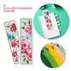 Counted Cross Stitch Flowers Bookmarks 14CT 2-Strand DIY Embroidery Set (C)