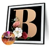 Diamond Painting -5D Full Square Drill Flower Letter B(50x50cm)