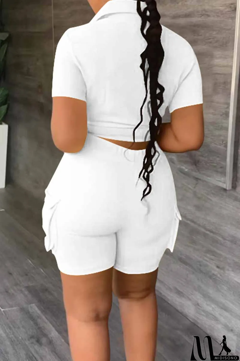 MidiSono - Sky Blue Casual Street Print Letter Turndown Collar Short Sleeve Two Pieces