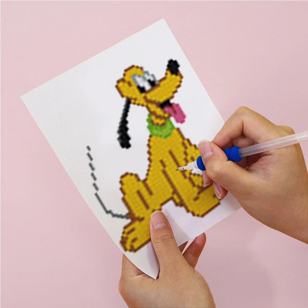 12pcs/a set 5D DIY Mickey Mini Square Diamond Painting for Desktop Decor No Frame(15*18cm)