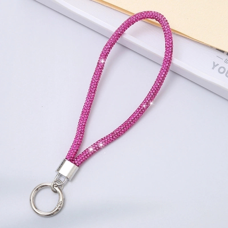 Casual Elegant Minimalist Solid Color Rhinestone Rope Bag Pendant Keychain