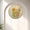 2D DIY Acrylic Sunflower Diamond Painting Wall Clock Pendant w/ Clock Function