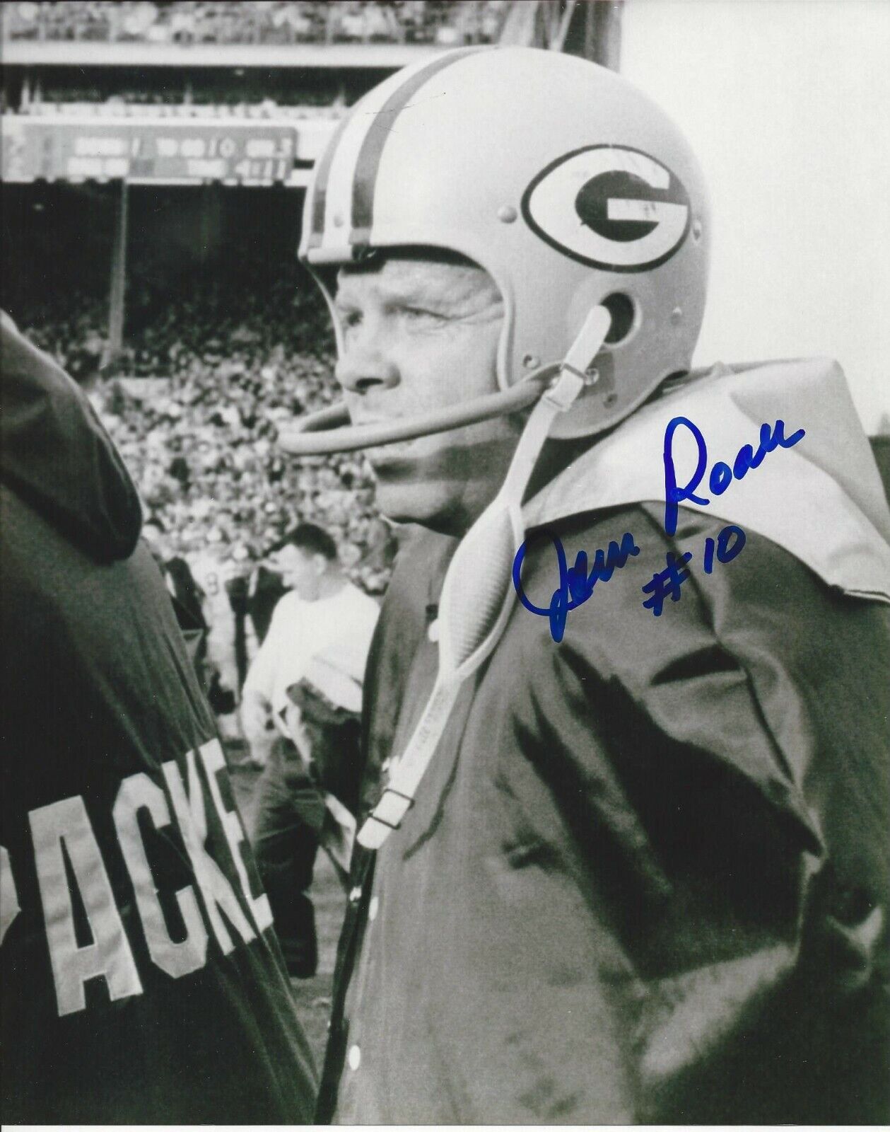 John Roach Autographed 8x10 Green Bay Packers B/W#3