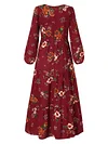 Floral Printed Long Sleeves Maxi Dress