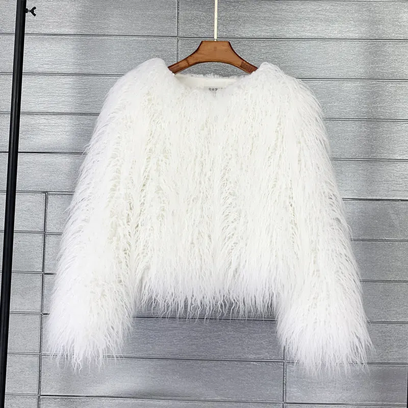 Brownm Fur Faux Korean Style Solid Color Tan Coats