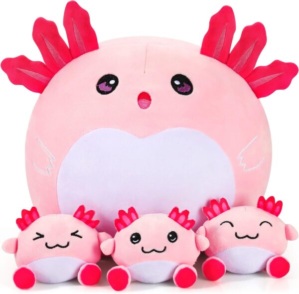 chudatom axolotl plush toys 10.5'' soft cute axolotl stuffed animal, kawaii  axolotl plushie pillow doll, blue axolotl plush toy cute a