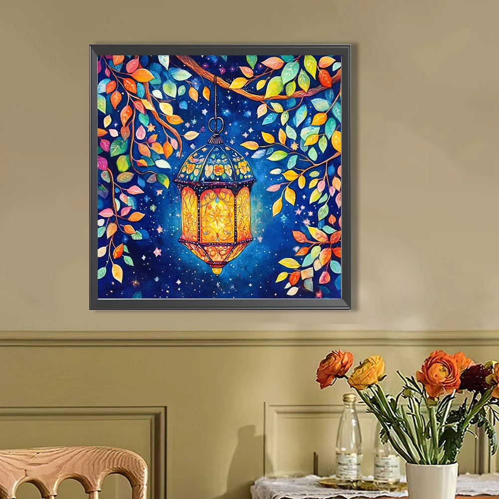 5D DIY Full Round Drill Partial AB Diamond Painting Lamp Kit Art Decor 45x45cm