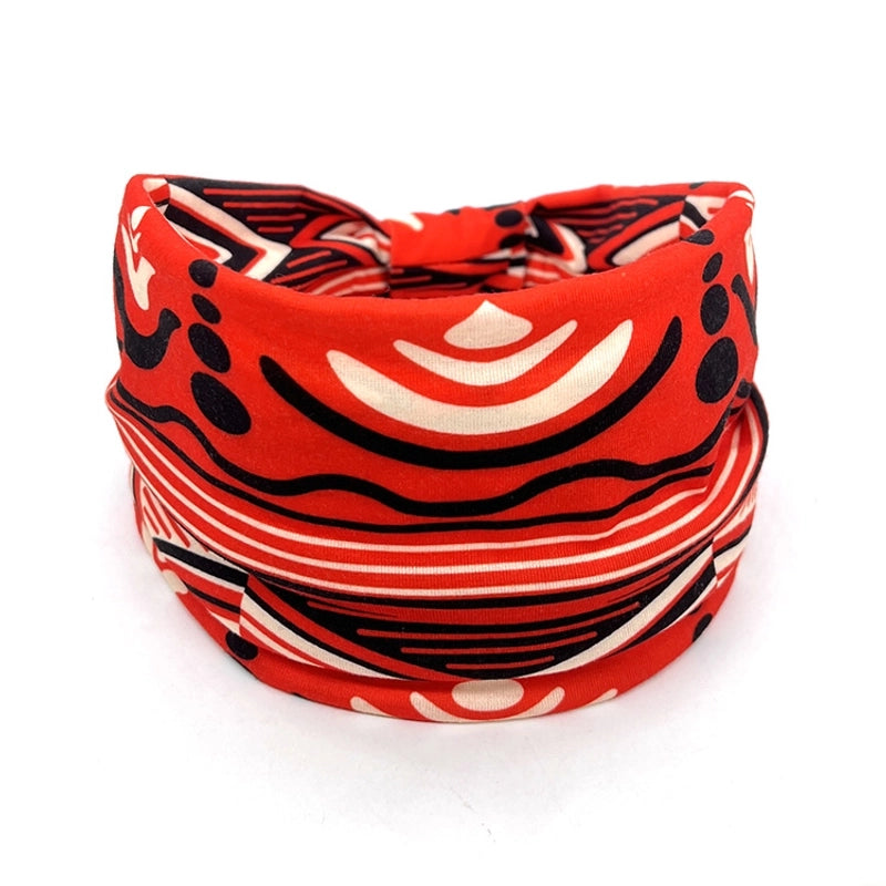 Women’s Hair Band African Print Pattern Wide Edge Elastic Knot Sports Yoga Headband Women’s Headwear Hair Accessories