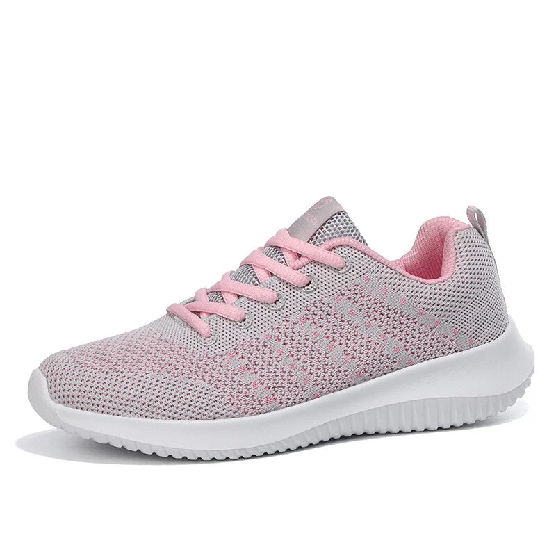 VEAMORS Ladies Walking Shoes Soft Breathable Ladies Lightweight Sports Flat Shoes Mesh Cloth Comfortable Outdoor Jogging Women