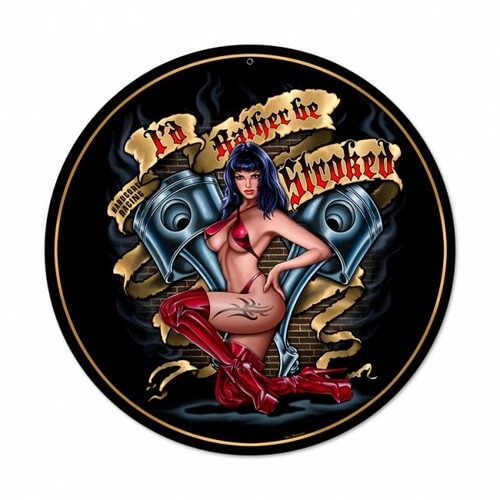 Pin up girl - enseignes en étain de forme ronde/enseignes en bois - 30 * 30cm