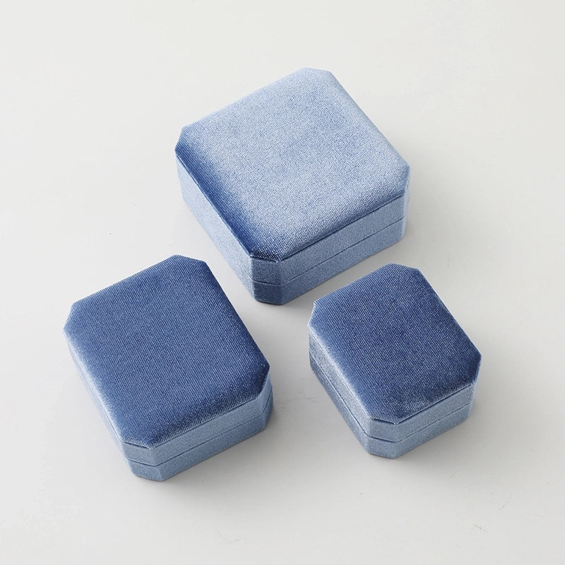 10 Pieces Flannel Minimalist Daily Solid Color Jewelry Boxes