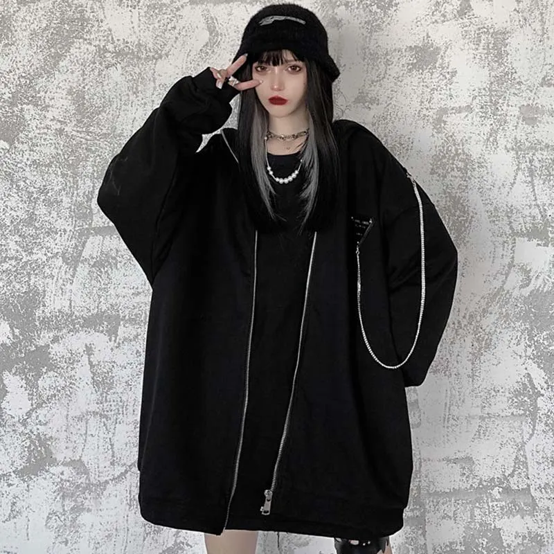 Zipper Cartoon Bunny Ears Hooded Coat