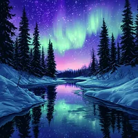 Winter Night - Diamond Painting