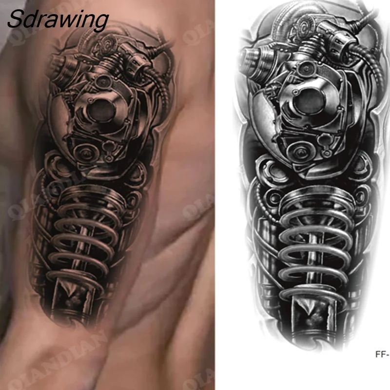 Sdrawing New Waterproof Temporary Tattoo Sticker Lion King Tiger Wolf Forest Mechanical Wild Boat Men Body Art Arm Fake Tatoo Women 328-0