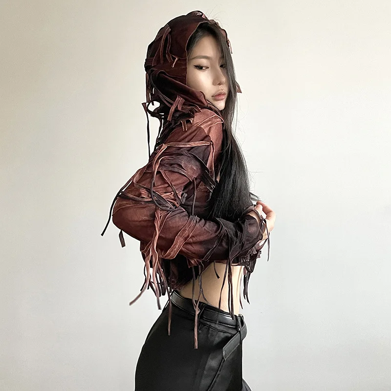 Toloer Toloer New Fall Retro Street Sexy Hot Girl Street Fashion Man Slim Slim Crop Top-Outfit Ideas