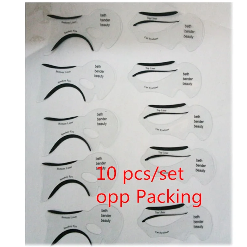 10pcs Eyeliner Stencils Winged Eyeliner Stencil Models Template Shaping Tools Eyebrows Template Card Eye Shadow Makeup Tool