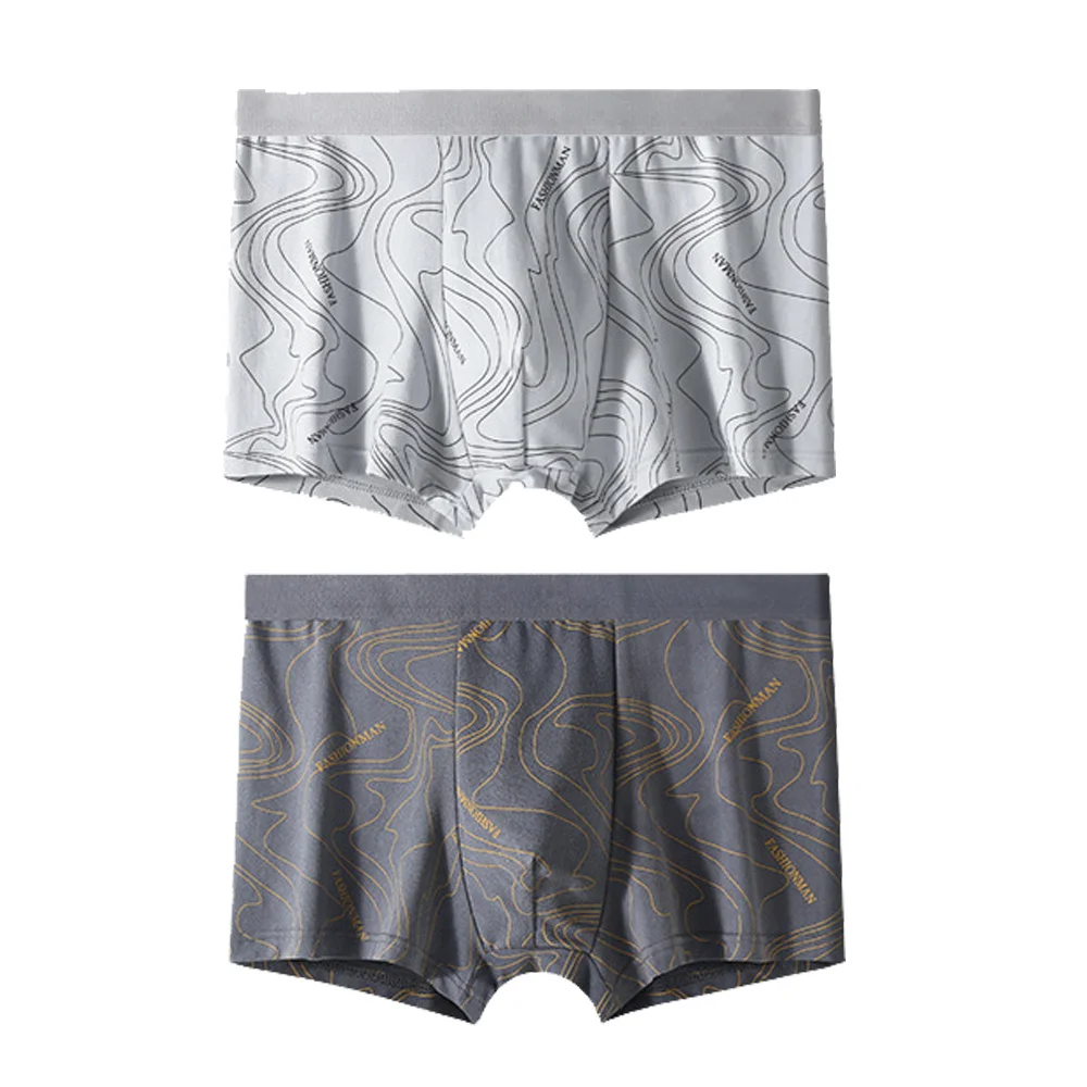 Aonga 2Pcs Men's Sexy Underwear Boxers Mens Short Soft Comfortable Breathable Fashion Antibacterial Trunks Fitness Running Man Shorts aonga