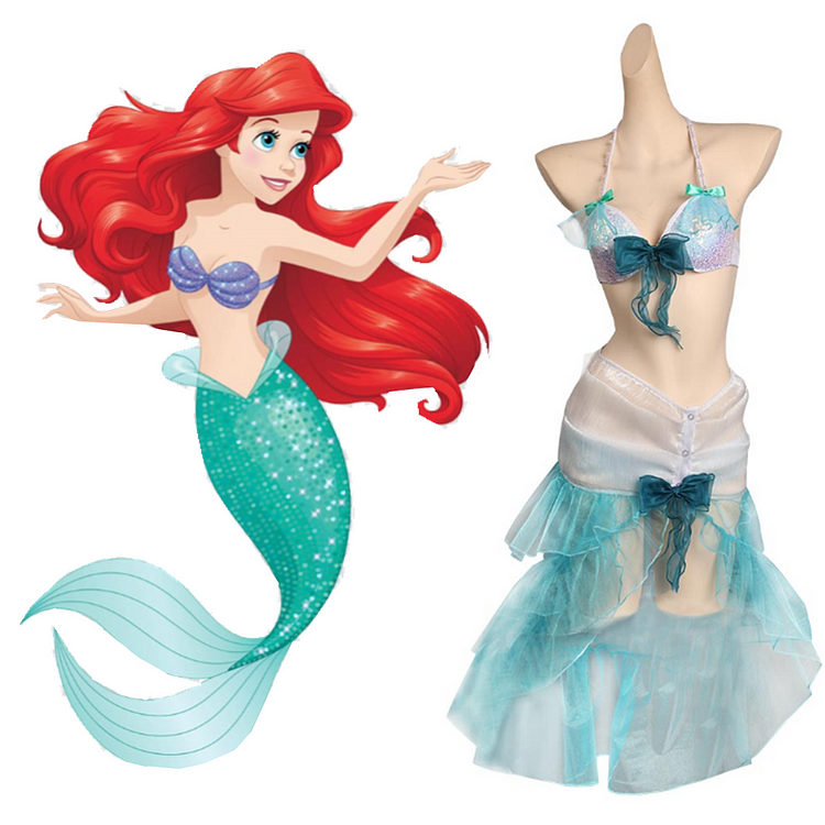 The Little Mermaid Ariel Cosplay Costume Swimsuit Outfits Halloween Carnival Party Disguise Suit