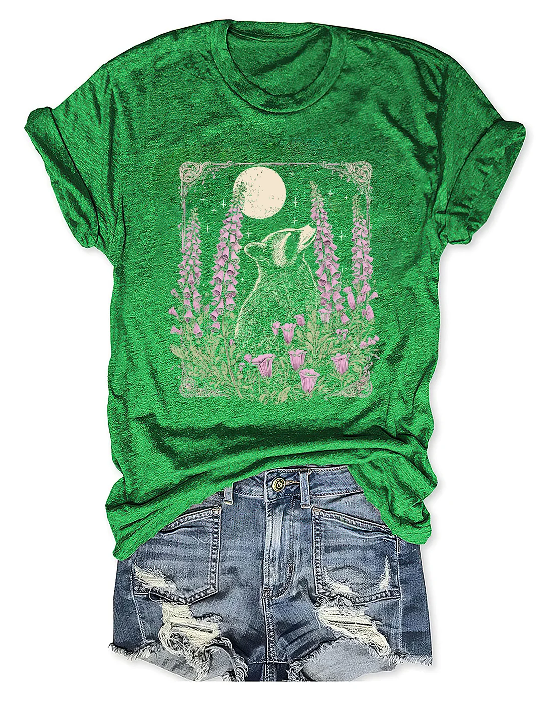Raccoon Moon Retro Graphic T-shirt