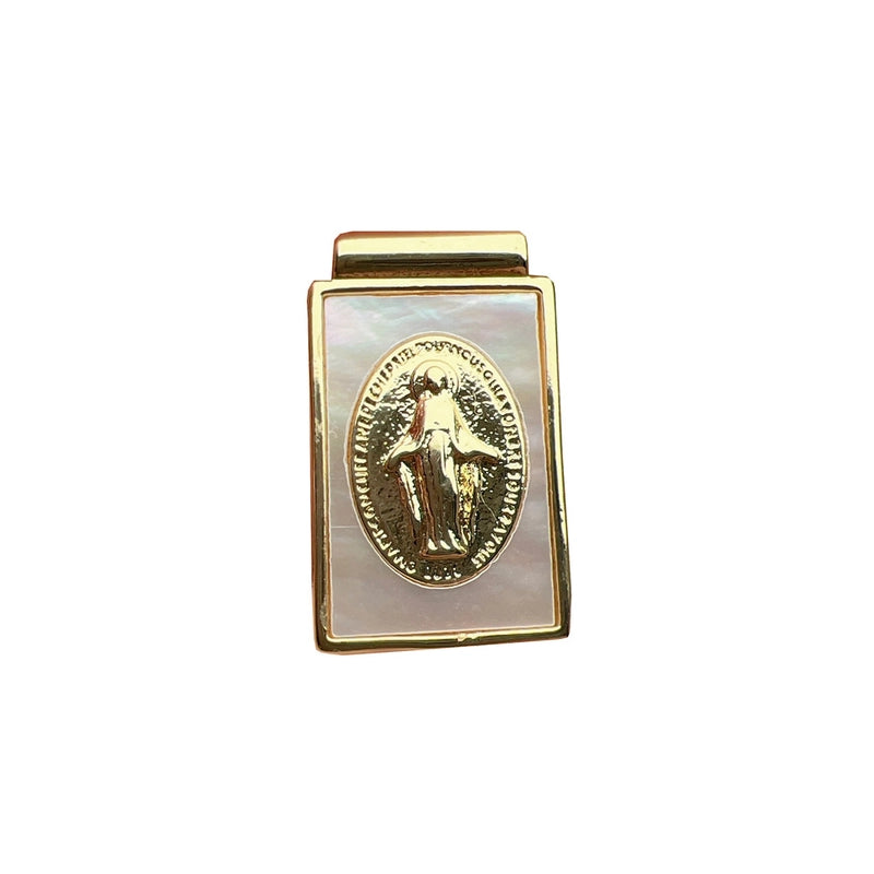 1 Piece Shell Copper Round Rectangle Pendant