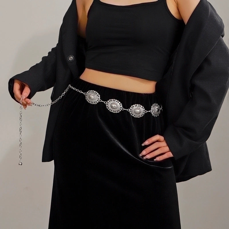 Ethnic Style Geometric Alloy Patchwork Turquoise Unisex Chain Belts