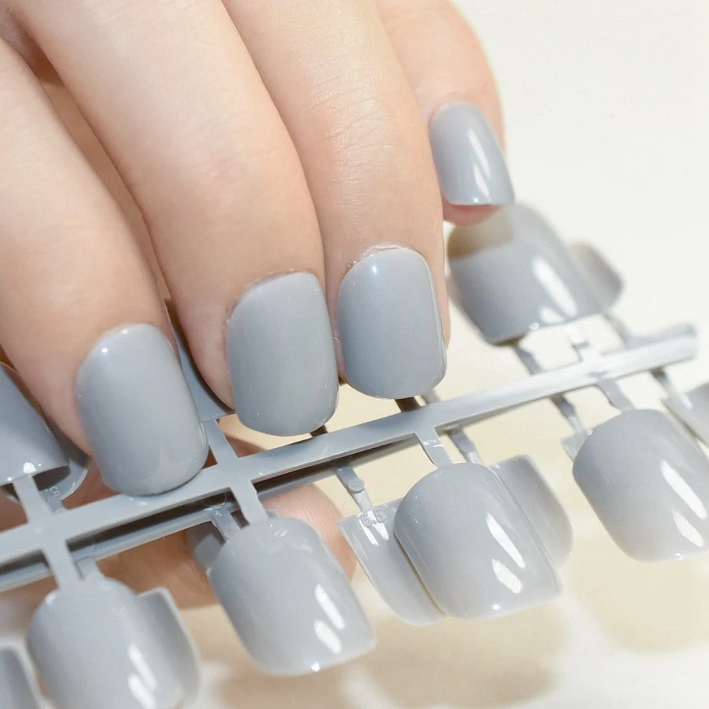 Pure Light Pink Artificial Nails Candy Short Full Cover Tips Easy DIY Acrylic False Nail Manicure Accessories Salon Product F28-Nail Inspo