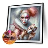 White Powder Clown-Full Round Diamond Painting 40*40CM