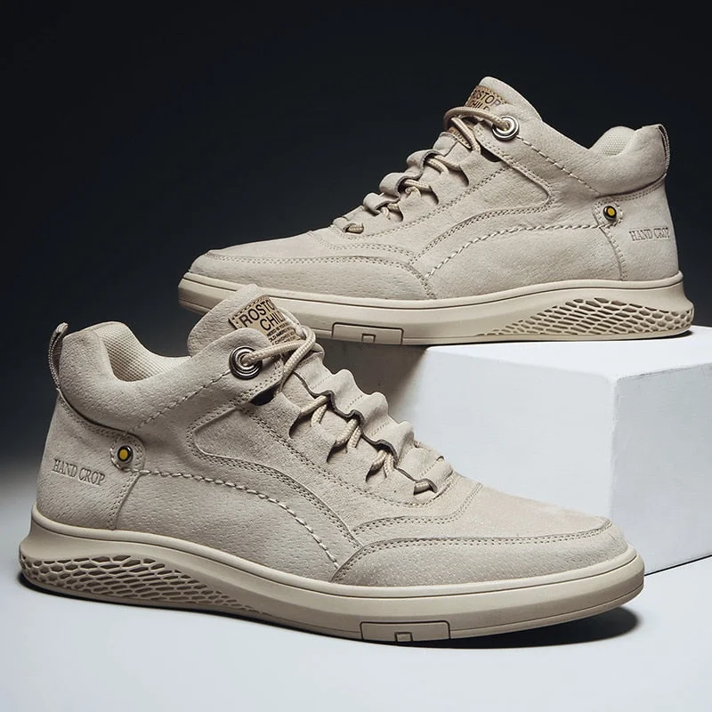 Genuine Leather Men Shoes fashion Loafers Breathable Autumn lace up comfortable Casual Shoes Men Outdoor Sneakers shoes Zapatos