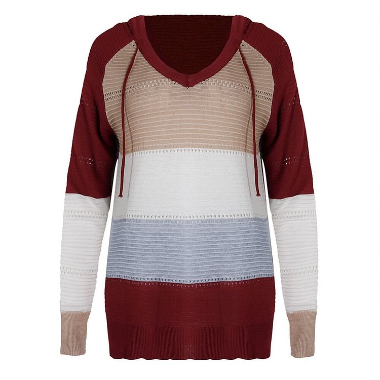 Sale Winter Pullover Clothes Women Hooded Knitted Women's Sweaters Long Sleeve V neck Fall Clothing Female ropa mujer D30 - BlackFridayBuys