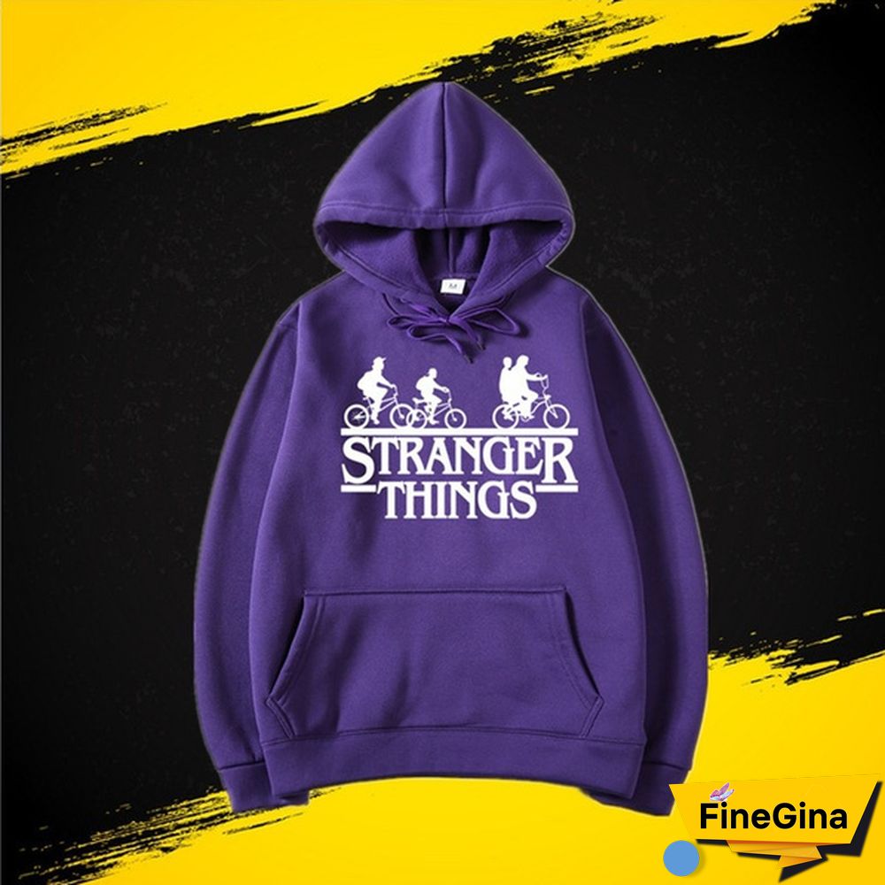 Fashionable Stranger Things Hooded Hoodies Trendy Men Women Oversized Pullover Sweatshirts