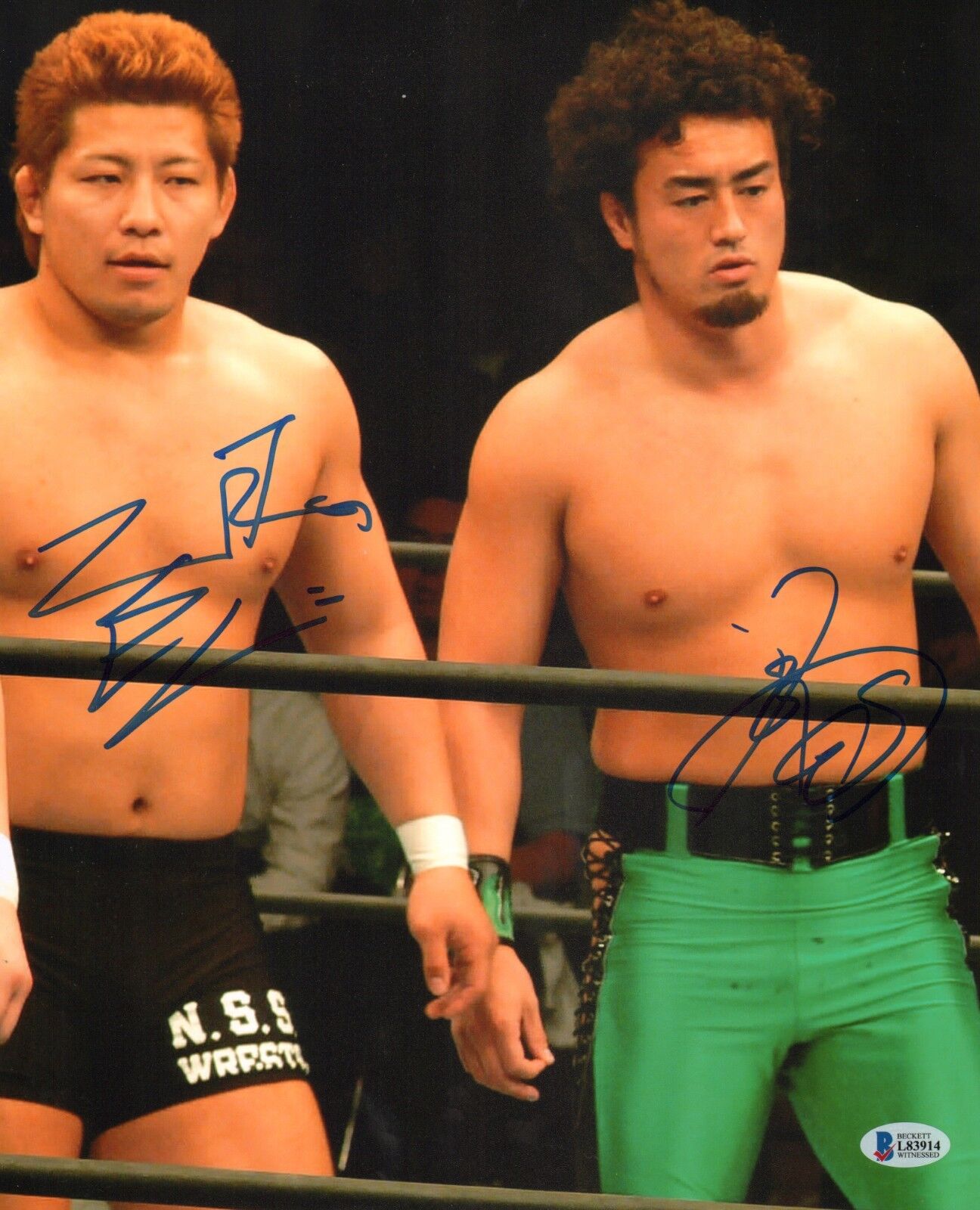 Ryusuke Taguchi Yujiro Takahashi Signed 11x14 Photo Poster painting BAS COA New Japan Wrestling