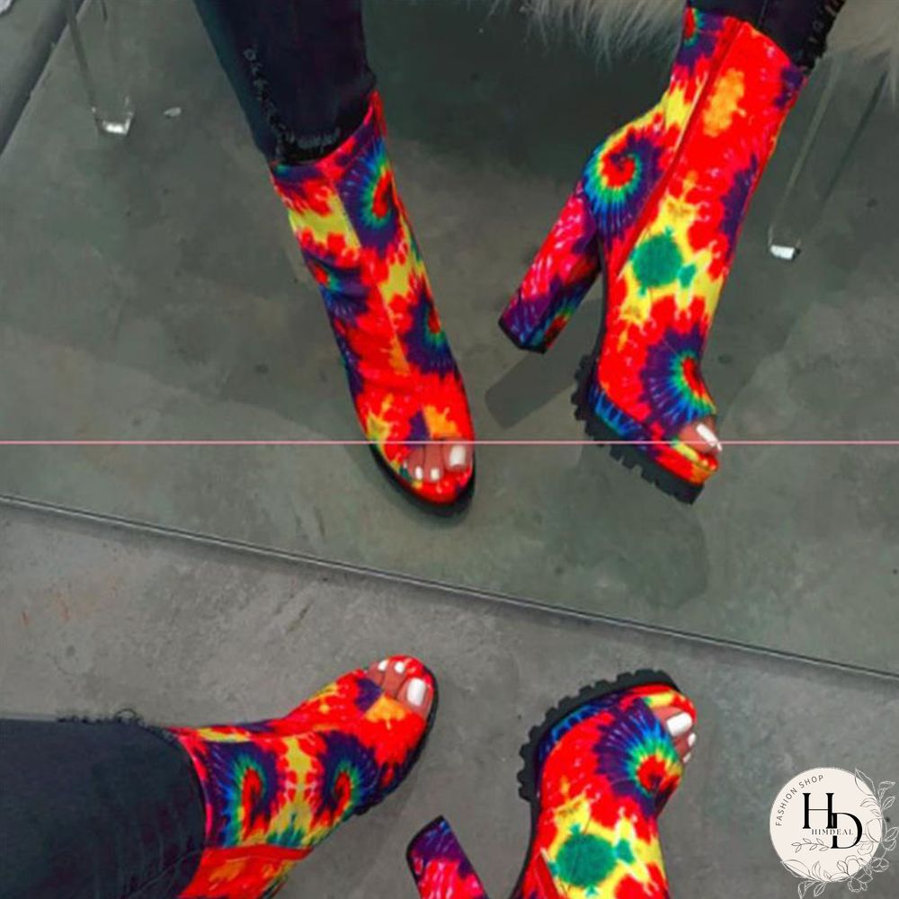 Red Sexy Round Leather Shoes