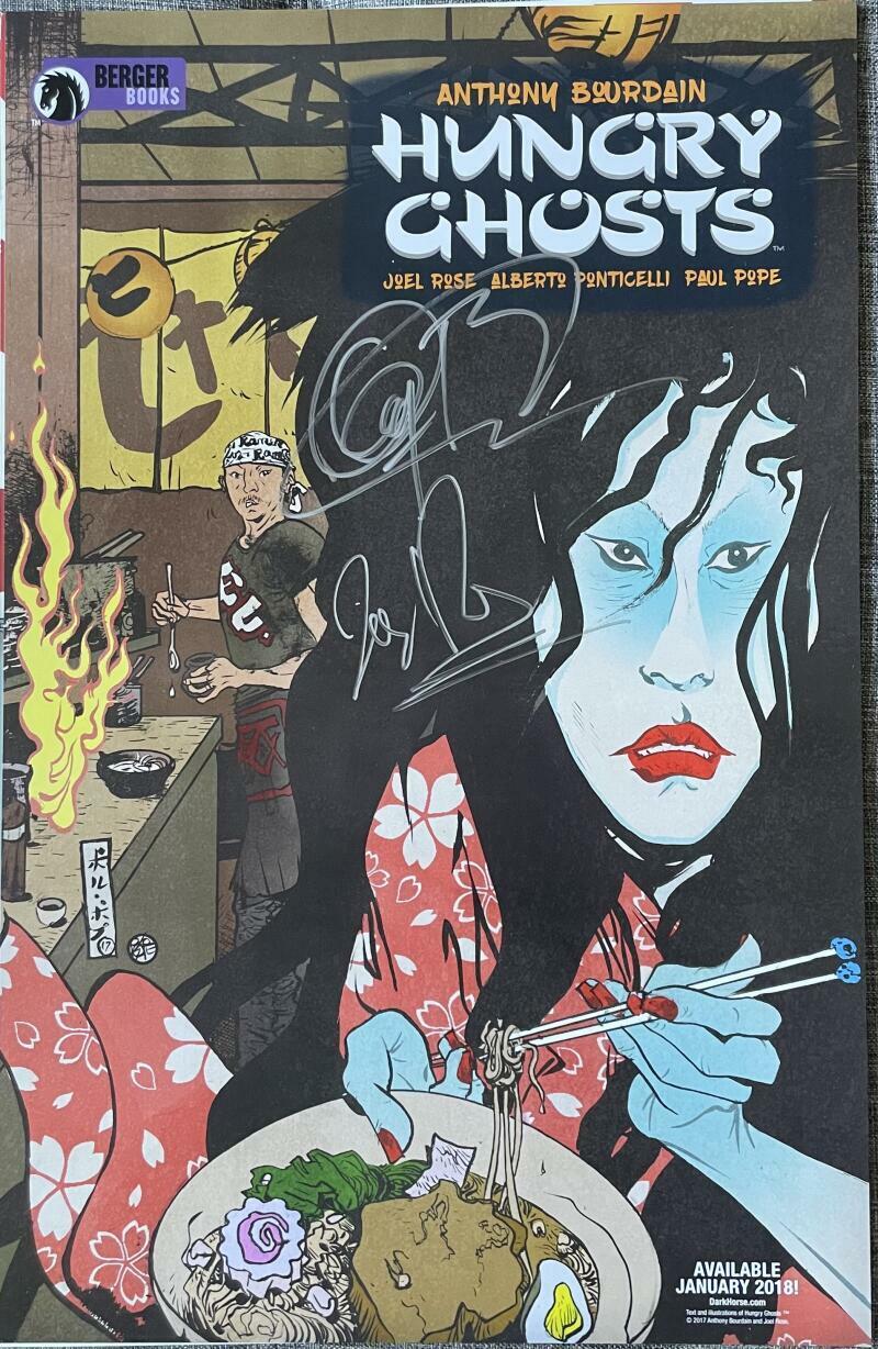 ANTHONY BOURDAIN SIGNED AUTOGRAPH VERY RARE HUNGRY GHOSTS