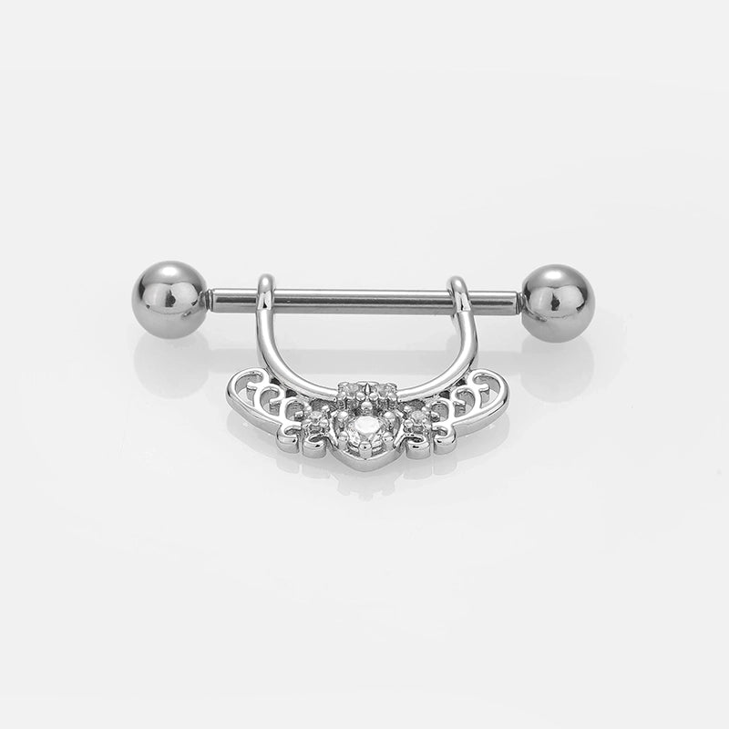 1 Piece Nipple Rings & Studs Sexy Modern Style Star Moon Leaves 316L Stainless Steel  Hollow Out Inlay Zircon 14K Gold Plated Nipple Rings & Studs