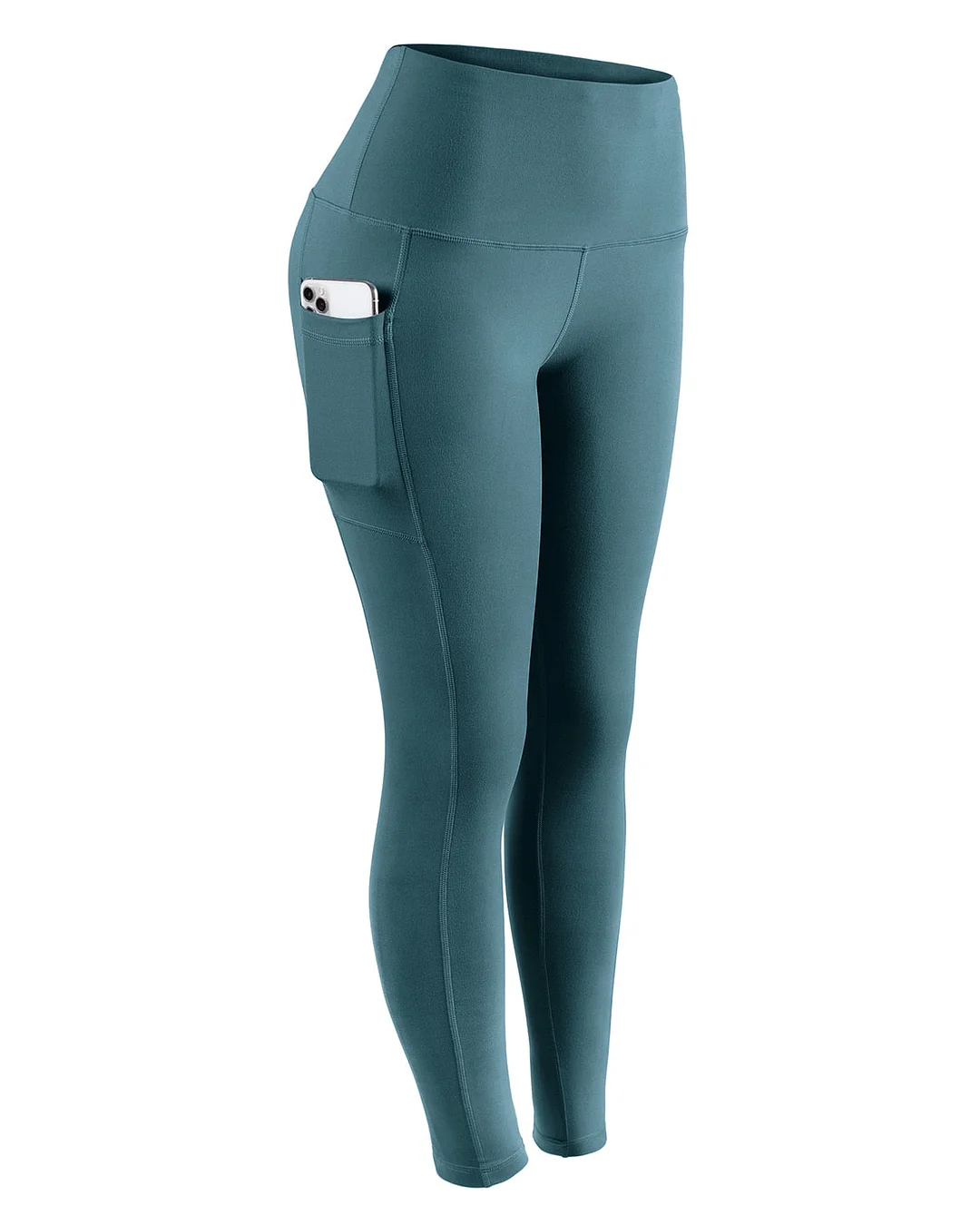 ATHVOTAR Middle Waist Leggings With Pocket Elastic Women Leisure Type Push Up Leggings Women Gym Hip Fitness Pants