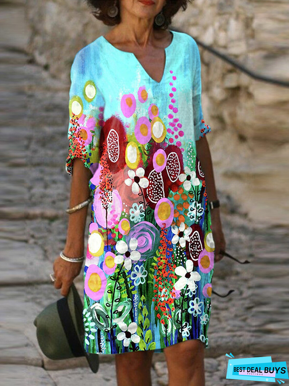 Half sleeve Floral Casual Dresses