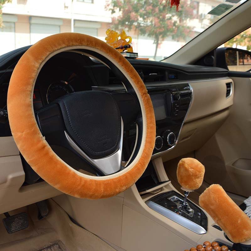 3pcs Soft Plush Spring Steering Wheel Cover | IFYHOME