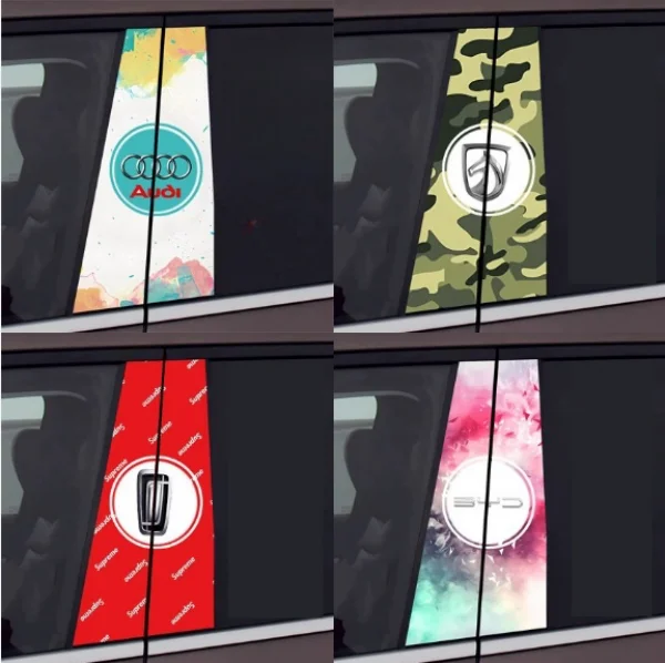 Car B-pillar Decorative Sticker B Center Pillar Protective Film(2PCS)