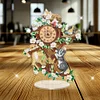 Acrylic Special Shape Tree Kitten Diamond Painting Clock Ornaments Kit
