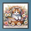 Diamond Painting-DIY Full Round Drill Cat Flower(40*40 CM)